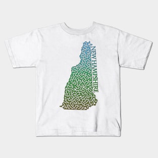 State of New Hampshire Colorful Maze Kids T-Shirt
